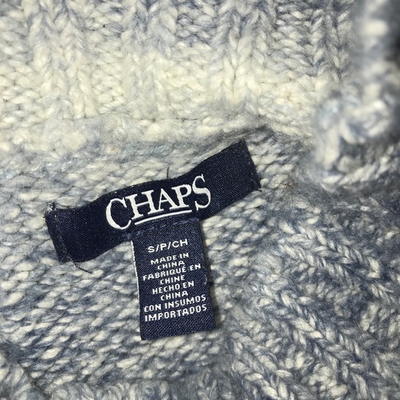 Chaps Baby Blue Striped Turtleneck Knit Sweater - Picture 8 of 10